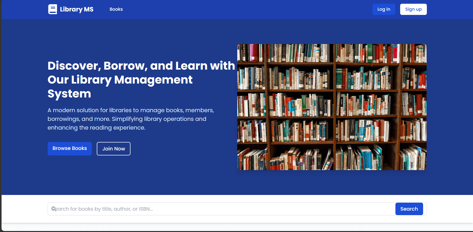 Library Management System — Home